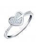925 Sterling Silver Cupid's Arrow Love pEach Heart Ring

