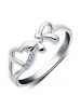 925 Sterling Silver Bowknot Love Peach Heart Ring For Women

