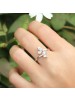 925 Sterling Silver Flower Crystal Opening Ring For Women