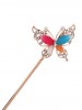 Color Opal Inlaid Butterfly Pins & Grips For Girls
