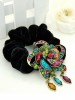 Gorgeous Diamond Inalid Agate Flower Shape Scrunchies For Women