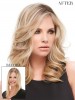 Medium Synthetic Hair Wavy Blonde Monofilament Hairpieces
