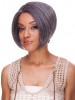 Lace Front Short Striaght Grey Synthetic Wig