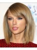 Taylor Swift Medium Lace Front Blonde Straight Remy Human Hair Wig