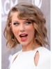 Taylor Swift Short Lace Front Brown Wavy Synthetic Hair Wig