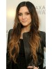 Ashlee Simpson Long Lace Front Brown Curly Remy Human Hair Wig