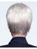 Short Straight Capless gray Synthetic Hair Wig