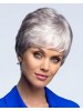 Capless Short gray Synthetic Hair Wig