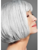 Short Capless Gray Synthetic Hair Wig