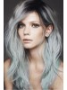 Full Lace Wavy Long gray Synthetic Hair Wig