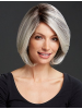 Lace Front Short Wavy gray Synthetic Hair Wig