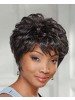 Lace Front Short gray Wavy Synthetic Hair Wig
