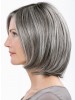 Lace Front Grey Medium Straight Synthetic Hair Wig
