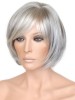 Capless Grey Short Straight Synthetic Hair Wig
