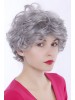 Capless Grey Short Curly Synthetic Hair Wig