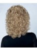 Capless Medium Curly Grey Synthetic Hair Wig