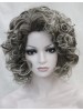 Dark Brown & Light Grey Mixed Ladies Daily Hair Fluffy Wig