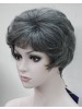 Fashion Black with Grey Middle Aged Women Elderly Natural Wig