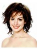 Anne Hathaway Short Capless Curly Brown Synthetic Wigs