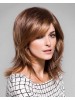 Lace Front Medium Striaght Brown Remy Human Hair Wig