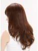 Sleek Brown Wavy Remy Human Hair Long Capless Wig
