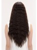 Brown Curly Remy Human Hair Long Capless Wig