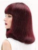 Sleek Auburn Remy Human Hair Medium Capless Lob Wig