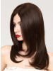 Sleek Brown Straight Remy Human Hair Long Lace Front Wig