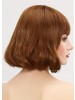 Brown Wavy Remy Human Hair Medium Capless Lob Wig