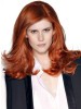 Sleek Radiant Red Curls Lace Front Wig