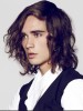 Brown Messy Wavy Mens Hairstyle Wig