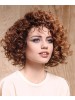 Capless Medium Curly Brown Synthetic Hair Wig