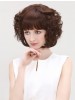 Capless Curly Brown Short Synthetic Hair Wig