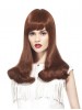 Capless Wavy Brown Long Synthetic Hair Wig