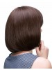 Capless Straight Brown Medium Synthetic Hair Lob Wig