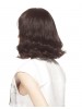 Capless Wavy Brown Medium Synthetic Hair Lob Wig