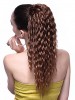 Synthetic Long Wavy Auburn Claw Clip Ponytail