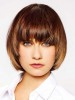 Feminine Tapered Short Hairstyle With Bangs Wig