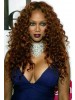 Capless Long Curly Brown Synthetic Hair Wig