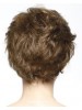 Capless Short Brown Wavy Remy Human Hair Wig