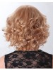 Capless Medium Blonde Wavy Remy Human Hair Wig
