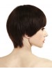 Capless Short Brown Straight Remy Human Hair Wig