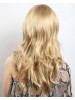 Lace Front Mono Long Blonde Wavy Remy Human Hair Wig