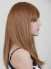 Long Straight Remy Human Hair Wig with Bangs