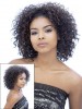 Medium Length Natural Curly Synthetic 3/4 Wig