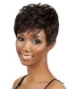 Cute Short Straight Side Bangs African American Wigs for Women 6 Inch