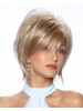 Ladies Short Straight Wig With Side Swept Choppy Bangs