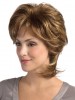 Collar Length Layered Cut Wig with Flicked Out Ends