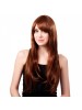 Women Synthetic Fiber Side Bangs Long Straight Hair Wig