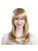 Stylish Women Chemical Fiber Oblique Bangs Long Straight Hair Wig Blonde